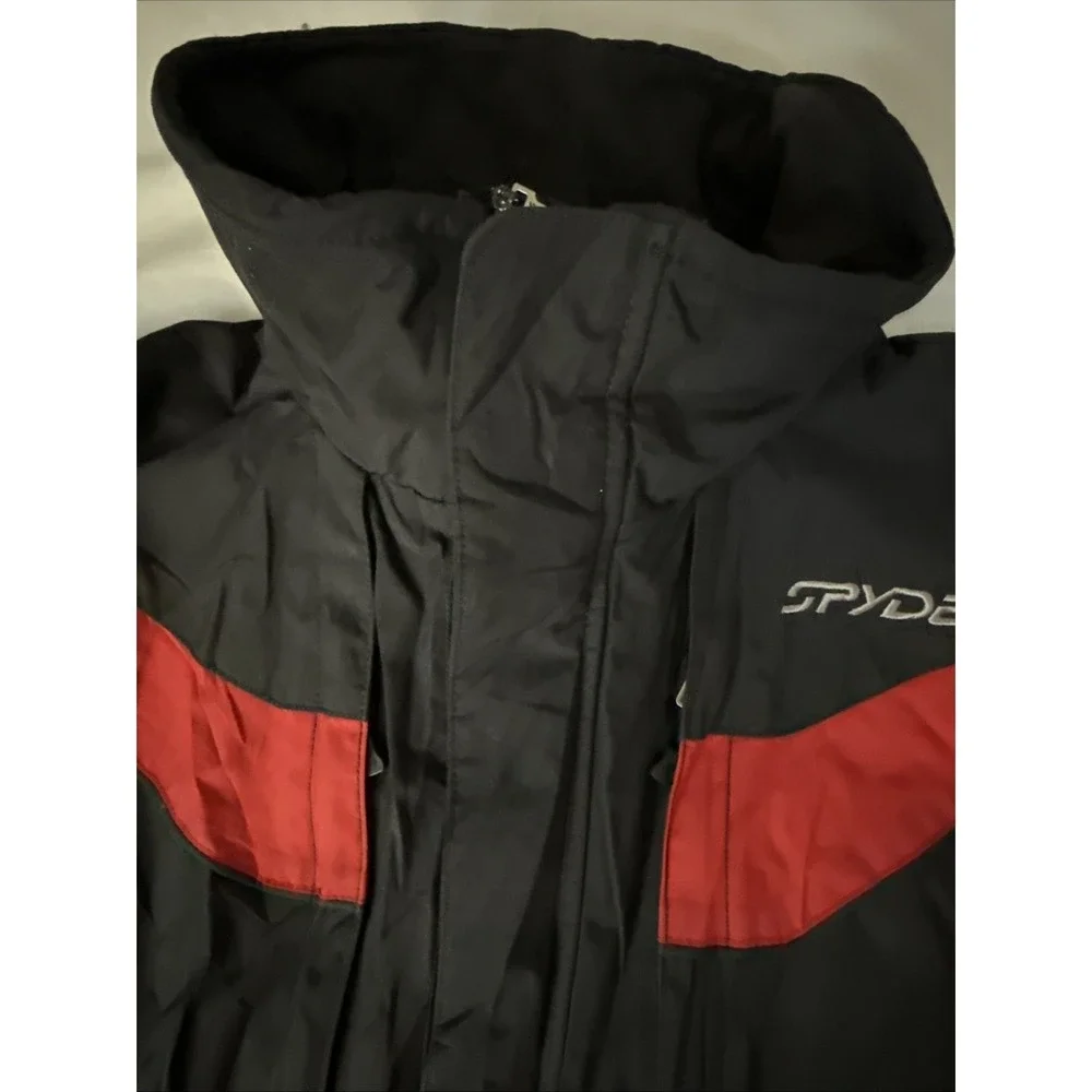 SPYDER Xscap Ski Jacket Mens M Black/Red Snowboard Shell Only No Hood READ